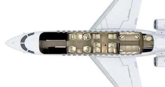 Falcon 7X Private Jet Cabin Layout